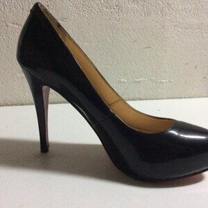 Christian Louboutin Black Patent Daffodil Leather Pumps Size 40